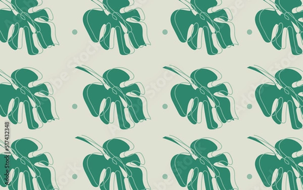 Fototapeta seamless pattern with green leaves