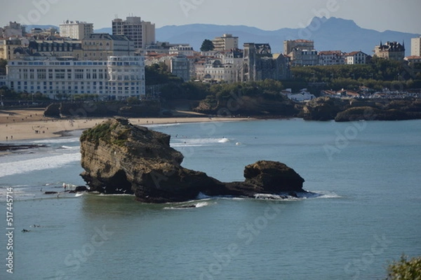 Fototapeta Low tide on the coast from Biarritz