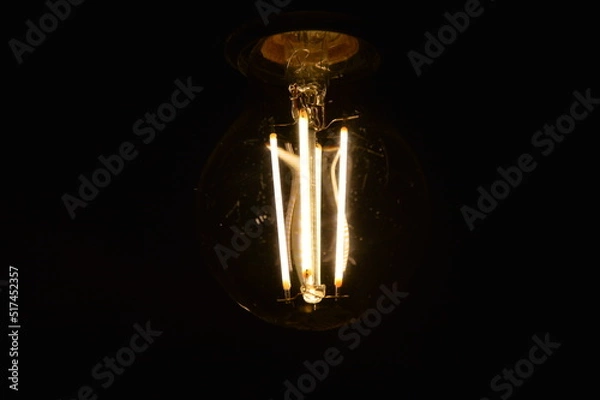 Obraz Light bulb with black background