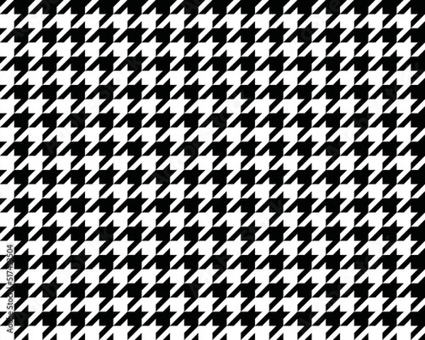 Obraz Houndstooth seamless pattern. Monotone background. Black and white. Vector