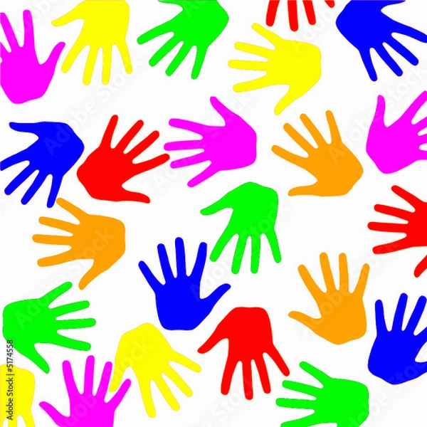 Fototapeta mains colorées