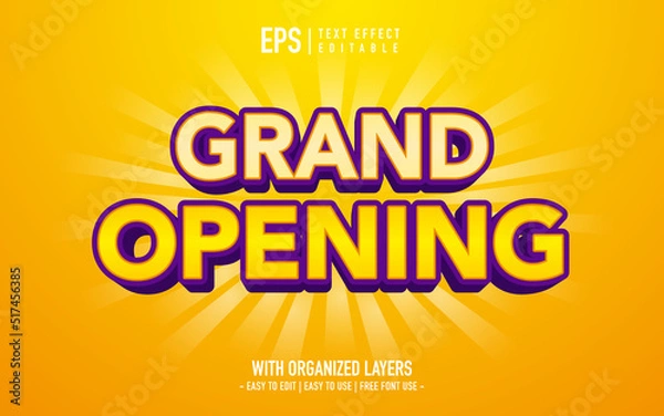 Obraz Grand opening text effect with ribbon