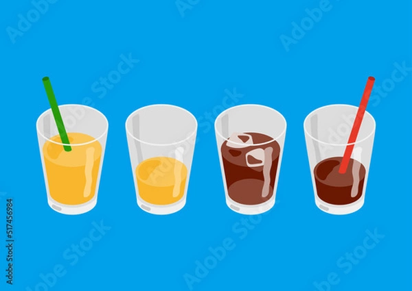 Obraz 飲みかけのジュース