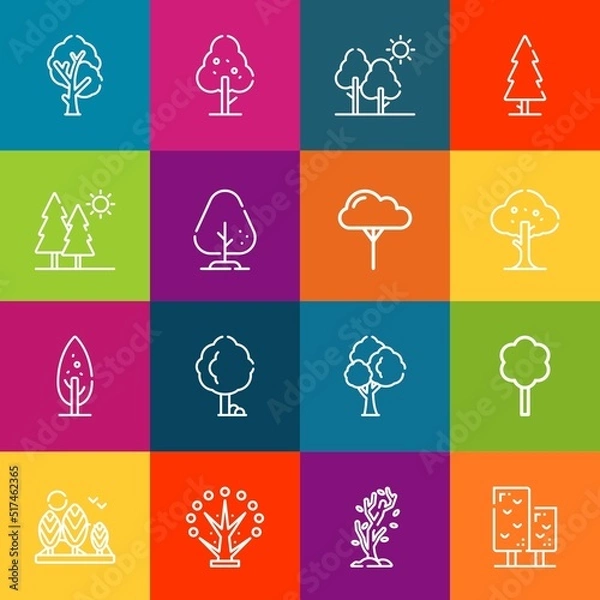 Fototapeta Modern thin line icons set of tamarind elements. Premium quality outline symbol collection. Simple mono linear pictogram pack. Stroke vector logo concept for web graphics