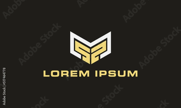 Fototapeta vector graphic logo design, abstract M and S monogram in symmetrical shape, simple modern sophisticated