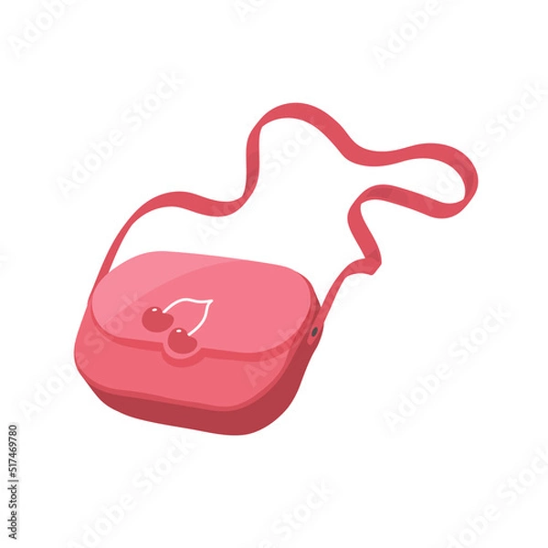 Obraz The bag is red. A baby handbag for a girl. Vector illustration.