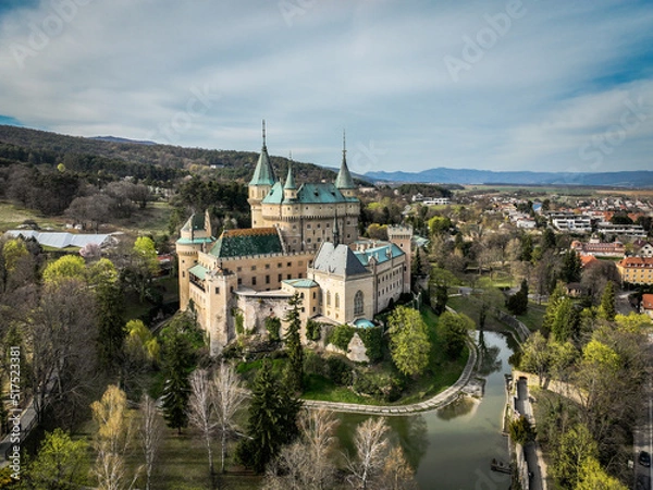 Obraz Aerial view of Bojnice castle in Slovakia