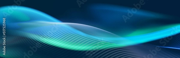 Obraz Big data flow. Information technology background. Dynamic wave background consisting of lines. 3d rendering