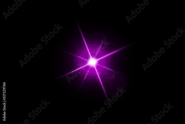 Fototapeta Realistic lens flare lights effect on black background	
