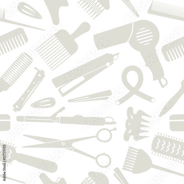 Fototapeta Light gray hair styling related seamless background