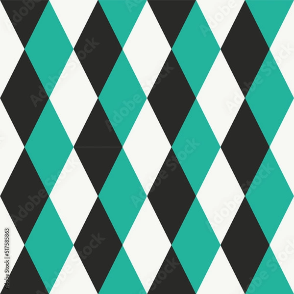 Fototapeta seamless green and white geometric pattern