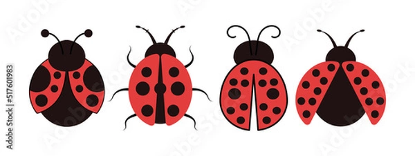 Fototapeta Ladybug icon set design template vector illustration