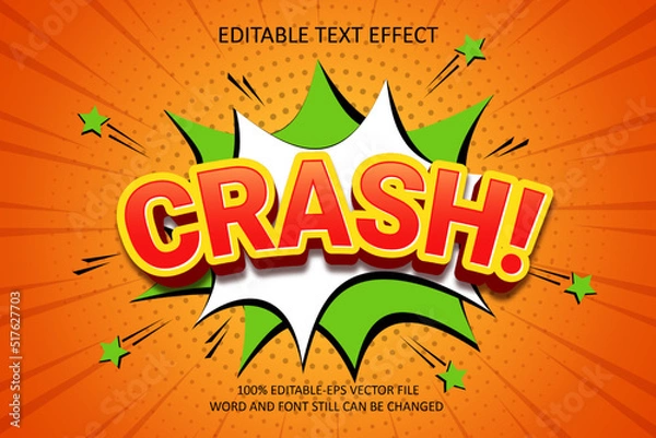 Obraz Crash background text effect. Editable text effect