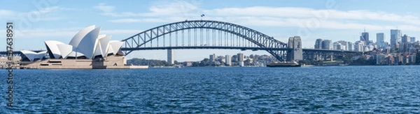 Obraz Panoramic image of The Sydney Opera House and Sydney Harbour Bridge, two of Sydney's most famous landmarks , Sydney , Australia