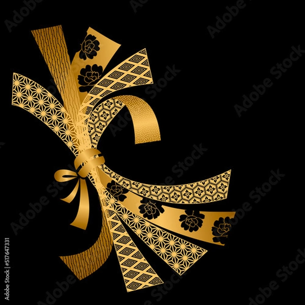 Obraz 日本の伝統柄 束ね熨斗の背景