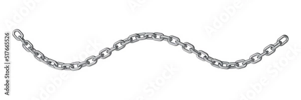 Obraz 3d render realistic chain in chrome