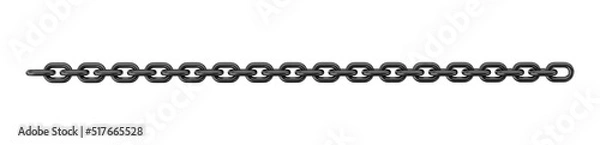 Obraz 3d render realistic chain in chrome and black
