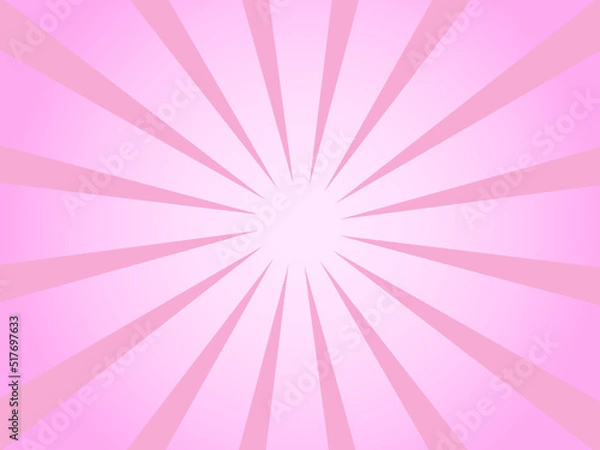 Fototapeta ピンクの背景 集中線 効果線 グラデーション 漫画 飾り 光線 壁紙 素材 ベクターイラスト	
