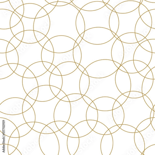 Obraz Gold circles abstract seamless vector pattern. Design for web banner, blog, wedding, digital paper, celebration, invite.
