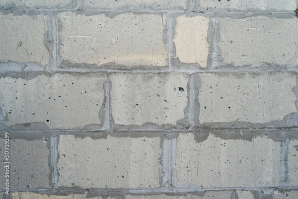 Fototapeta background texture of white Lightweight Concrete block, raw material for industrial wall