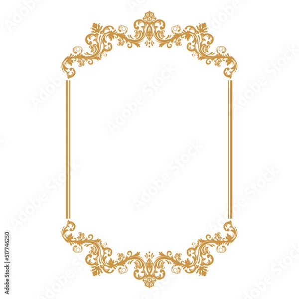 Obraz luxury gold floral label frame