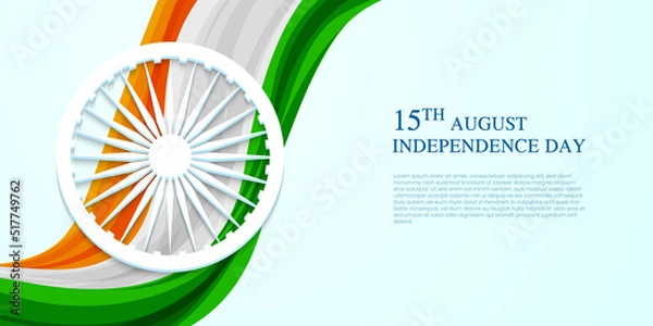 Obraz Happy Indian independence day celebration poster or banner background. Vector illustration