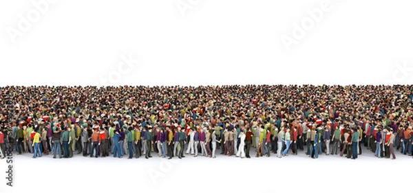Obraz People crowd on a white background. 3d illustration