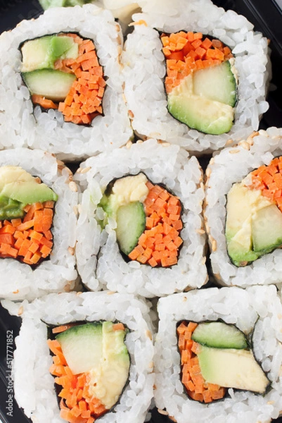Obraz Vegetarian Vegan Sushi To-Go Takeout