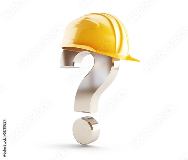 Obraz construction helmet question mark