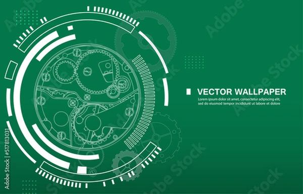 Obraz Modern vector luxury mechanical  clock technology background