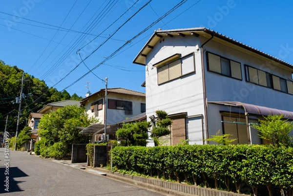 Obraz 一戸建ての並ぶ住宅地　ベッドタウン　京都府木津川市