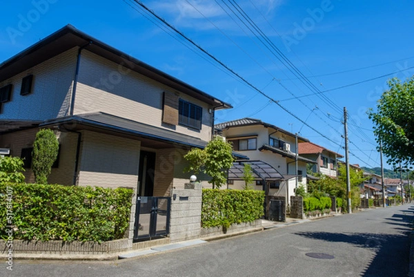 Obraz 一戸建ての並ぶ住宅地　ベッドタウン　京都府木津川市