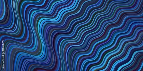 Fototapeta Dark BLUE vector layout with curved lines.