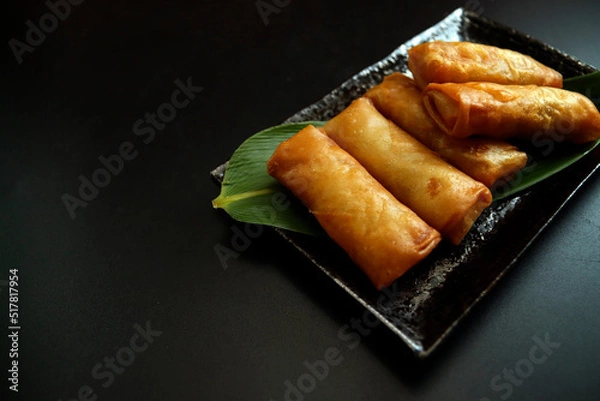 Obraz Multiple fried spring rolls on the table
