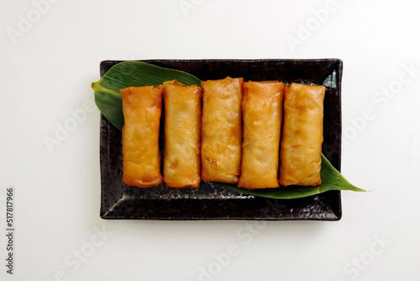 Obraz Multiple fried spring rolls on the table