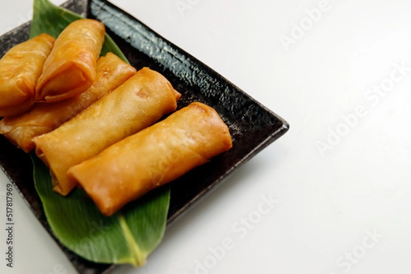 Obraz Multiple fried spring rolls on the table