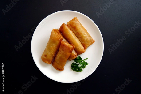 Obraz Multiple fried spring rolls on the table