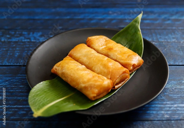 Obraz Multiple fried spring rolls on the table