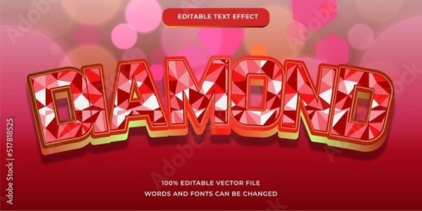 Obraz Diamond text effect editable