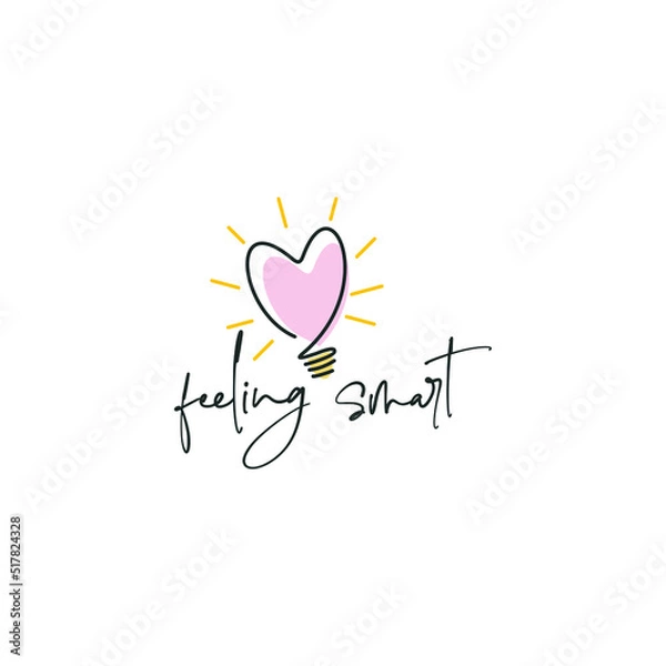 Obraz Heart logo with smart icon vector design
