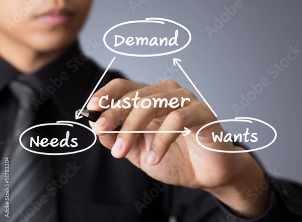Obraz business man writing concept of customer