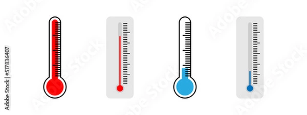 Obraz Thermometer icon set design template vector illustration