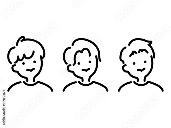 Obraz 男性　シンプル　線画　セット