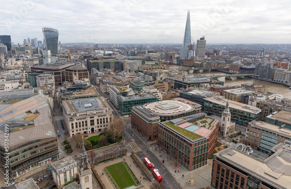 Obraz View of the City of London from St. Paul`s Cathedral.