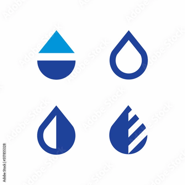 Obraz Set Drop Water Logo Element, Water Logo Mark