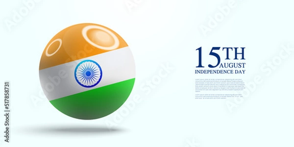 Obraz Happy Indian independence day celebration poster or banner background. Vector illustration