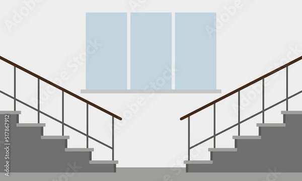 Obraz Two stairs against a wall with a window