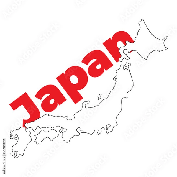 Obraz Japan map vector illustration