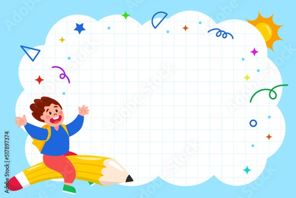 Fototapeta Flat background for back to school event