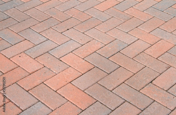 Fototapeta Red block pavior driveway